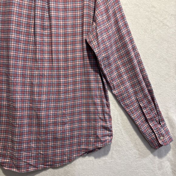 Vineyard Vines Linen Blend Slim Fit Tucker Shirt Plaid Men's Medium Pink Blue - Picture 11 of 14